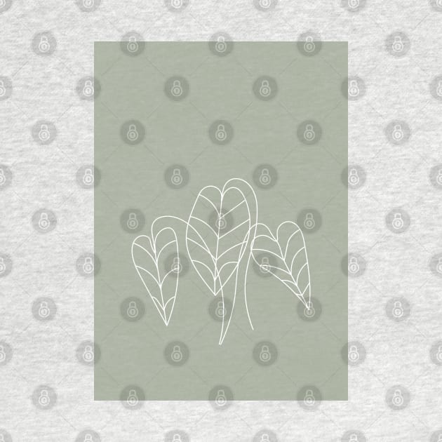 Boho, Sage Green Decor, Line Art, Botanical by Colorable